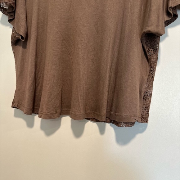 Women Kirra Sz: M Brown Loose Fit Lace Back Boxy Oversized Lightweight Flowy Top - Picture 13 of 16